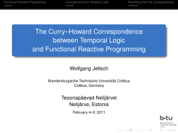 The Curry&ndash;Howard Correspondence between Temporal Logic and