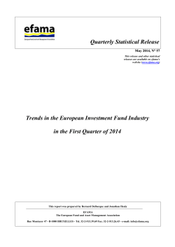 1 Quarterly Statistical Release May 2014, N&deg; 57 This release and