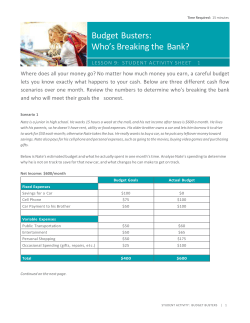 lesson 9: student activity sheet 1