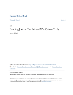 Funding Justice: The Price of War Crimes Trials