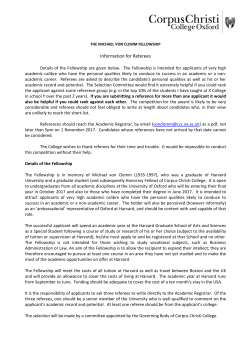 Information for Referees - Corpus Christi College Oxford