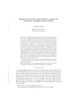 SIEGMUND DUALITY FOR MARKOV CHAINS ON PARTIALLY