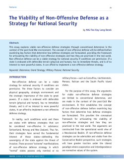 The Viability of Non-Offensive Defense as a Strategy for National