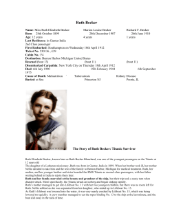 Titanic Bios 2nd Class - Adams Memorial Library