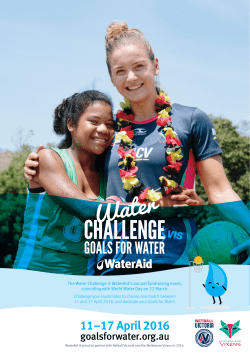 Goals for Water guide - WaterAid Water Challenge
