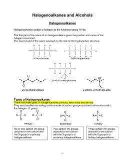 Halogenoalkanes and Alcohols