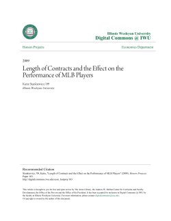 Length of Contracts and the Effect on the Performance of MLB Players