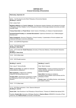 ENPOSS 2017 Cracow University of Economics