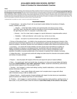 CIF Coaches Code Of Conduct - Acalanes Union High School District