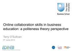 Online collaboration skills in business education: a politeness theory