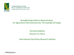 Strengthening Evidence Based Analysis For Agriculture And Food