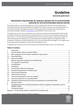 Assessment requirements for EAs Guideline