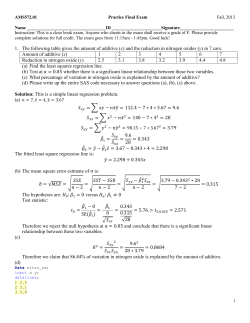 AMS572.01 Practice Final Exam Fall, 2013