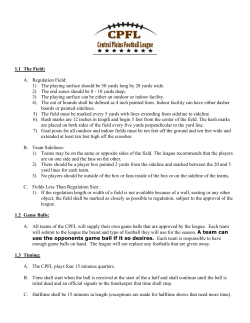 1.1 The Field: A. Regulation Field: 1) The playing surface should be