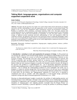 Talking Work: language-games, organisations and computer