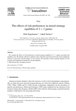 The Effects of Risk Aversion in Mixed-Strategy Equilibria - cerge-ei