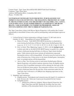 Contest Name: Tiger Team Store KICK.WIN.SHOP Field Goal