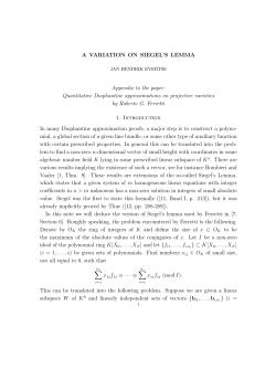A VARIATION ON SIEGEL`S LEMMA Appendix to the paper