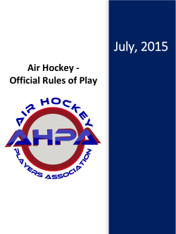 Air Hockey - Official Rules of Play