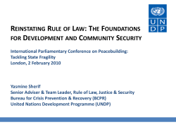 Strengthening the Rule of Law in Conflict and Post