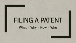 Filing a patent
