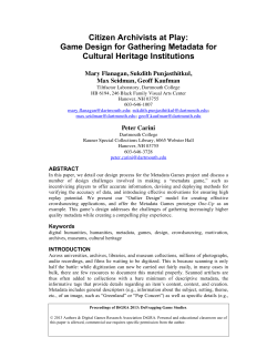 Citizen Archivists at Play: Game Design for Gathering