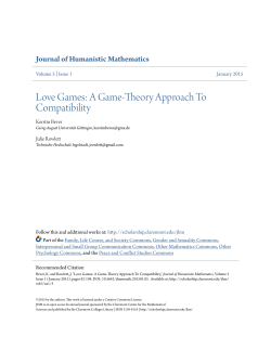 Love Games: A Game-Theory Approach To Compatibility