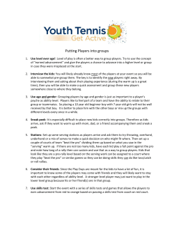 Putting Players into groups - Louisiana Tennis Association.