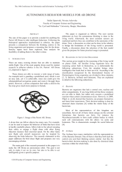 AUTONOMOUS BEHAVIOR MODELS FOR AR DRONE
