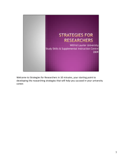Strategies for Researchers in 10 minutes, your