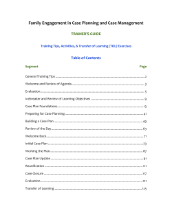 family engagement in case planning and case