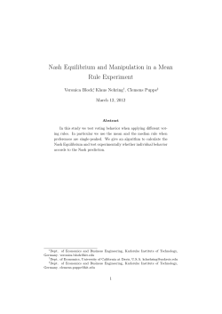 Nash Equilibrium and Manipulation in a Mean