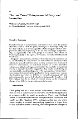 Success Taxes/` Entrepreneurial Entry, and Innovation