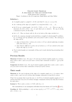Graph Limit Seminar A solution to the 2/3 conjecture Previous