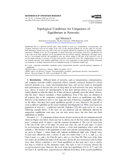 Topological Conditions for Uniqueness of Equilibrium in Networks