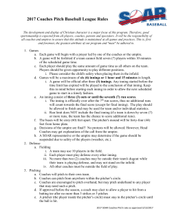 2017 Coaches Pitch Baseball League Rules