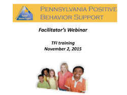 Facilitator`s Webinar TFI training November 2, 2015