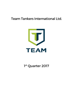 Team Tankers International Ltd. 1st Quarter 2017