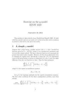 Exercise on the q model ECON 4310