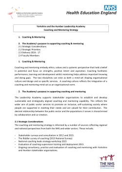 Coaching and Mentoring Strategy 2016