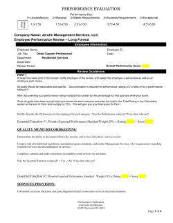 performance evaluation - Jerolin Management Services