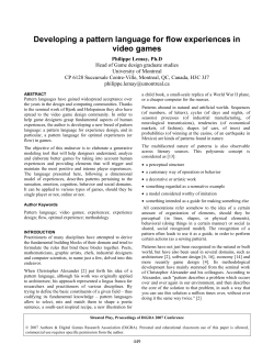 Developing a pattern language for flow experiences in video games