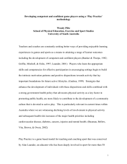 Developing competent and confident game players using a `Play