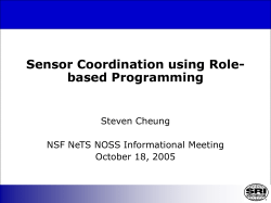 Sensor coordination using Role