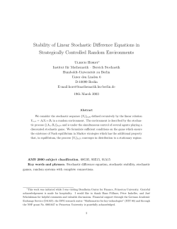 Stability of Linear Stochastic Difference Equations in Strategically