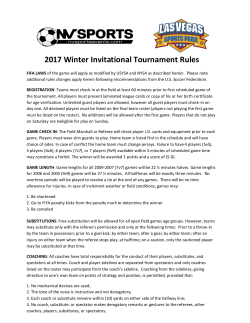 2017 Winter Invitational Tournament Rules