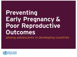 Adolescent pregnancy is harmful to the health of infants