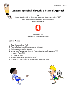 Learning Speedball Through a Tactical Approach