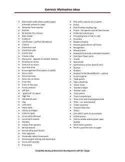 Extrinsic Motivation ideas - CM School Supply Events and Workshops