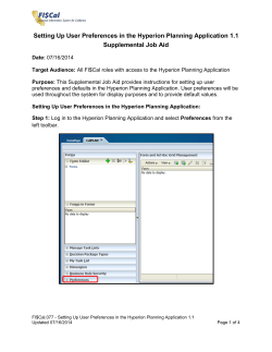 Setting Up User Preferences in the Hyperion Planning